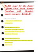 NL400 (Law for the Junior  Officer) Final Exam Review Questions with Complete  Correct Answers | Grade A+