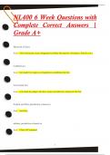 NL400 6 Week Questions with  Complete Correct Answers |  Grade A+