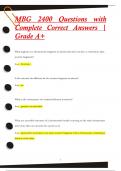 MBG 2400 Questions with  Complete Correct Answers |  Grade A+