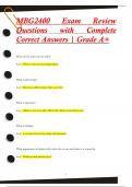 MBG2400 Exam Review Questions with Complete  Correct Answers | Grade A+