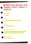 NL400 Exam Questions with  Complete Correct Answers |  Grade A+