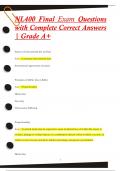 NL400 Final Exam Questions  with Complete Correct Answers  | Grade A+