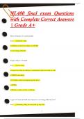 NL400 final exam Questions  with Complete Correct Answers  | Grade A+