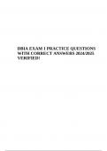 DBIA EXAM 1 PRACTICE QUESTIONS WITH CORRECT ANSWERS 2024/2025 VERIFIED! 