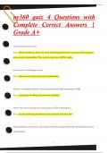 nr360 quiz 4 Questions with  Complete Correct Answers |  Grade A+