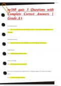 nr360 quiz 5 Questions with  Complete Correct Answers |  Grade A+