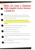 NUR 337 exam 2 Questions  with Complete Correct Answers  | Grade A+