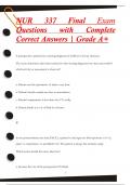 NUR 337 Final Exam  Questions with Complete  Correct Answers | Grade A+