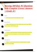 Nursing 360 Quiz #1 Questions  with Complete Correct Answers  | Grade A+