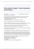 Dive master, Chapter 1 Exam Questions and Answers (Graded A)