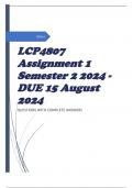 LCP4807 Assignment 1 Semester 2 2024 - DUE 15 August 2024