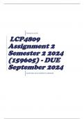 LCP4809 Assignment 2 Semester 2 2024 (159605) - DUE September 2024