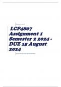 LCP4807 Assignment 1 Semester 2 2024 - DUE 15 August 2024