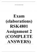 Exam (elaborations)RSK4801 Assignment 2 (COMPLETE ANSWERS) 2024•	•	•	•	•	•	Course•	Operational Risk Management - RSK4801 (RSK4801)•	Institution•	University Of South Africa•	Book•	Operational Risk Management