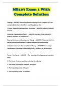 MB107 Exam 1 With Complete Solution