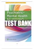 Psychiatric Mental Health Nursing 8th edition by Shelia Videbeck Test Bank , All Chapter Covered 1-24 | Complete Guide A+