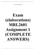 Exam (elaborations)MRL2601 Assignment 1 (COMPLETE ANSWERS) Semester 2 2024Save 2 minutes reading time•	•	•	•	•	•	Course•	Entrepreneurial Law•	Institution•	University Of South Africa