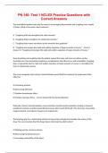 PN 140: Test 1 NCLEX Practice Questions with Correct Answers