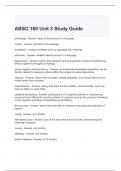 ABSC 160 Unit 3 Study Guide with complete solutions