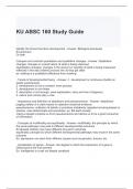 KU ABSC 160 Study Guide with correct Answers