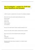 Fire Investigator - master for TCFP test Exam Questions And Answers