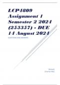 LCP4809 Assignment 1 Semester 2 2024 (253357) - DUE 14 August 2024