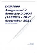 LCP4809 Assignment 2 Semester 2 2024 (159605) - DUE September 2024