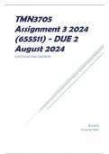 TMN3705 Assignment 3 2024 (655511) - DUE 2 August 2024