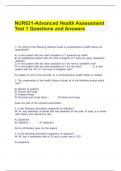 NUR631-Advanced Health Assessment Test 1 Questions and Answers.