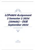 LCP4809 Assignment 2 Semester 2 2024 (159605) - DUE September 2024