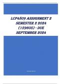 LCP4809 Assignment 2 Semester 2 2024 (159605) - DUE September 2024