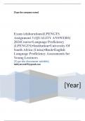 Exam (elaborations)LPENGTS Assignment 3 (QUALITY ANSWERS) 2024	Course•	Language Proficiency (LPENGTS)•	Institution•	University Of South Africa (Unisa)•	Book•	English Language Proficiency Assessments for Young Learners