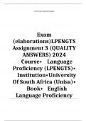 Exam (elaborations)LPENGTS Assignment 3 (QUALITY ANSWERS) 2024	Course•	Language Proficiency (LPENGTS)•	Institution•	University Of South Africa (Unisa)•	Book•	English Language Proficiency Assessments for Young Learners