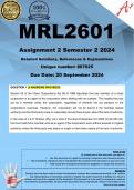 MRL2601 Assignment 2 (COMPLETE ANSWERS) Semester 2 2024 (867625) - DUE 20 September 2024