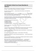 Air Methods Critical Care Exam Questions & Answers