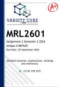 MRL2601 Assignment 2 (DETAILED ANSWERS) Semester 2 2024 - DISTINCTION GUARANTEED