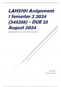 LAH3701 Assignment 1 Semester 2 2024 (545258) - DUE 23 August 2024