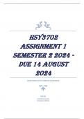 HSY3702 Assignment 1 Semester 2 2024 - DUE 14 August 2024