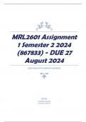 MRL2601 Assignment 1 Semester 2 2024 (867833) - DUE 27 August 2024