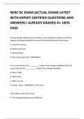 NERC RC EXAM (ACTUAL EXAM) LATEST 2024 WITH EXPERT CERTIFIED QUESTIONS AND ANSWERS I ALREADY GRADED A+ 100% PASS 