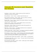 Colorado life insurance exam Questions And Answers.