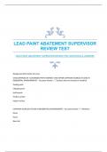 LEAD PAINT ABATEMENT SUPERVISOR REVIEW TEST QUESTIONS & ANSWERS