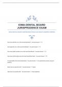 IOWA DENTAL BOARD JURISPRUDENCE EXAM|ACCURATE ANSWERS|VERIFIED