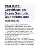 PMI PMP Certification Exam Sample Questions and answers.