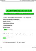  CLA Final Exam Study Guide Newest Questions and Answers (Verified Answers)