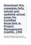 Download this complete,fully solved and updated actual exam for Certified Associate in Project Management (CAPM)