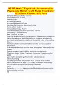 NR548 Week 7 Psychiatric Assessment for Psychiatric-Mental Health Nurse Practitioner 2024 Exam Review 100% Pass