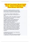 PMH-BC Psychiatric Mental Health Nurse - Board Certification 2024 Exam Review 100% Pass