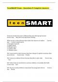 TeenSMART Exam – Questions & Complete Answers 