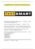 TeenSMART Exam – Questions And Verified Answers 